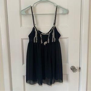 victoria’s secret black and white mesh and lace slip